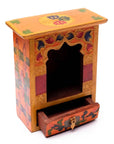 Altare in legno con cassetto - Dipinto a mano in Nepal - clorophilla-shop
