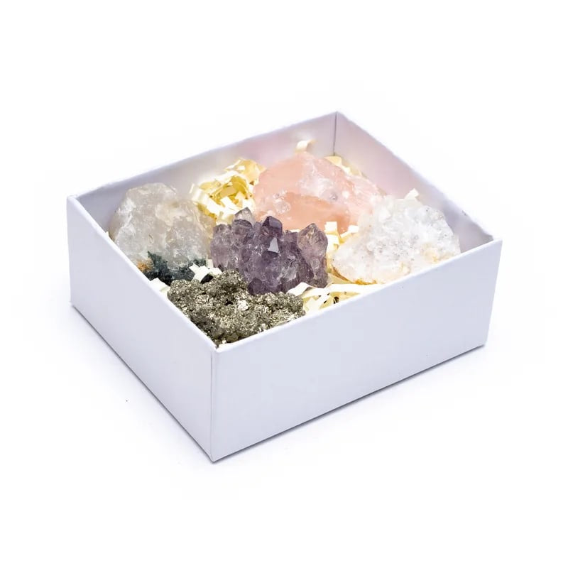 Box 5 minerali grezzi - Scatola regalo - clorophilla-shop