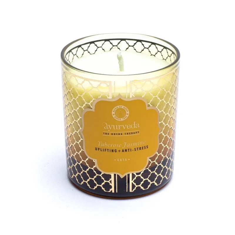 Ayurveda Candela profumata VATA Tuberose Jasmine - Fragranza Gelsomino - clorophilla-shop