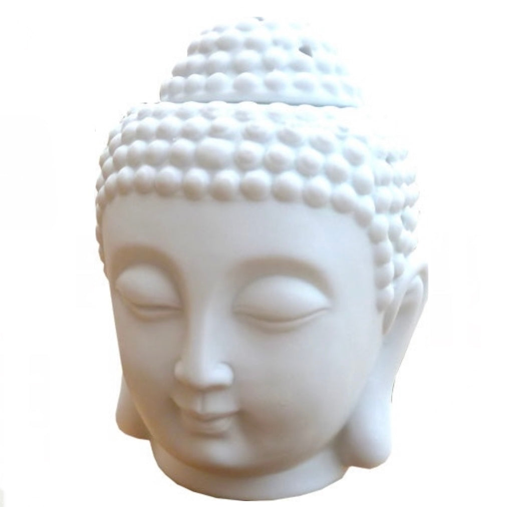 Diffusore Bruciatore Olio Testa di Buddha Ceramica - Brucia Essenze - clorophilla-shop
