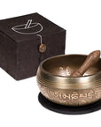 Campana Tibetana Om con Decorazioni in Set Regalo - Batacchio e Cuscino Inclusi - clorophilla-shop