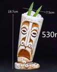 Tiki cup in painted and hand -cooked ceramic to be used for cocktails or as original vase - different variants