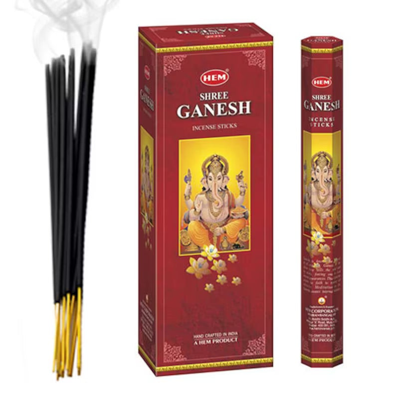 Hem Ganesh - Incenso Indiano Bastoncini Fatti a mano Ganesh - 20 Stick