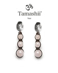 Tamashii Quarzo Rosa Orecchini Tibetani in Pietra Naturale e Argento 925 - EHST3-33
