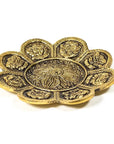 Bruciaincenso Fiore con Simboli Buon Auspicio Buddhisti per Incenso in Bastoncini - Portaincenso Stick 12cm - clorophilla-shop
