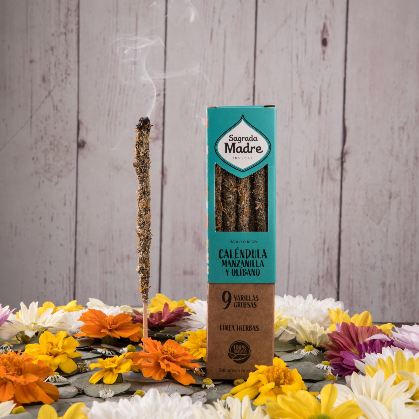 Sagrada Madre Chamomile Incenso botanico in bastoncini - Camomilla, Calendula e Olibano