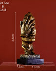 Retro sculpture statue "I don't see - I don't hear - I don't speak" in resin 33cm - available in golden and silver