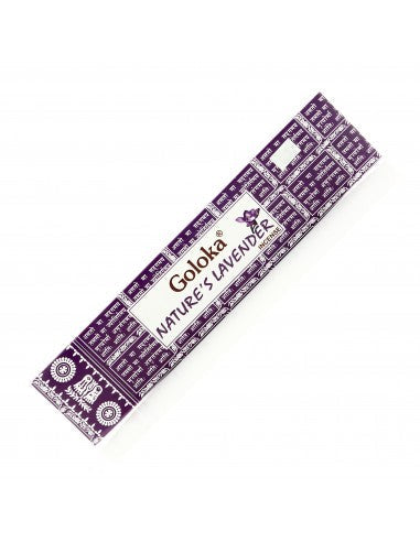 Goloka Nature's Lavender Incenso in bastoncini - Lavanda - Stick 15g - clorophilla-shop