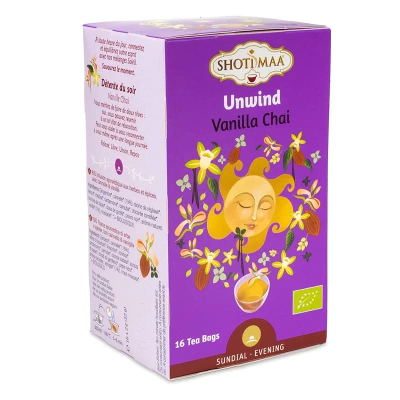 Shoti Maa Unwind Vanilla chai 100% relaxing organic herbal tea - vanilla and cinnamon