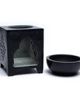 Brucia Essenze con Buddha in Pietra Ollare di Alta Qualità - Bruciatore Oli Essenziali 11 cm - clorophilla-shop