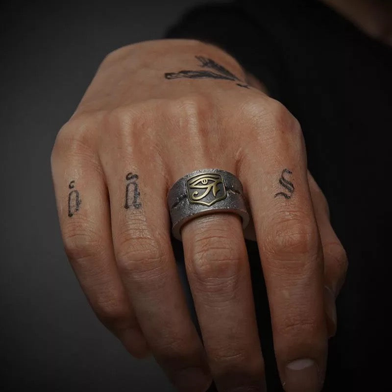 Anello Egitto Vintage con Occhio di Horus - Articolo Egiziano - Regolabile - clorophilla-shop