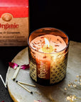 Organic Goodness Rose & Geraniium - soy wax candle with rose and geranium fragments - Smudge Scented Candle 200g