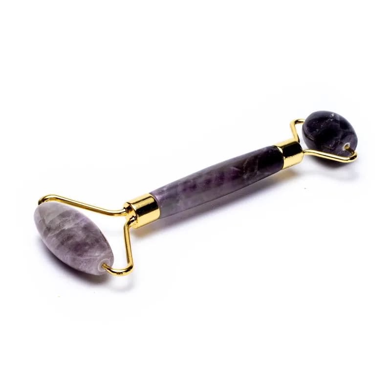 Amethyst massage roller for lymphatic drainage face treatment - Reduction of wrinkles
