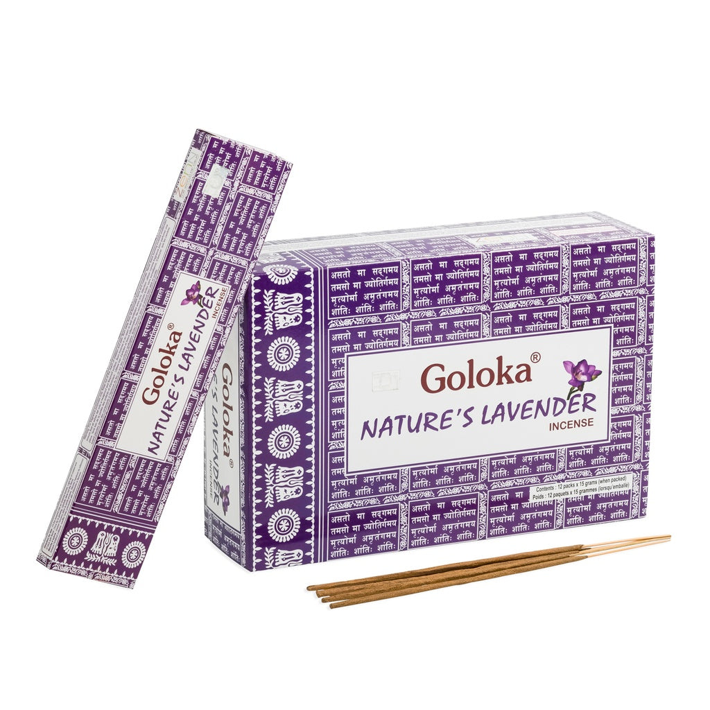 Goloka Nature's Lavender Incenso in bastoncini - Lavanda - Stick 15g - clorophilla-shop