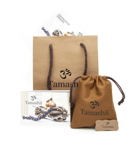 Tamashii Quarzo Rosa Orecchini Tibetani in Pietra Naturale e Argento 925 - EHST3-33
