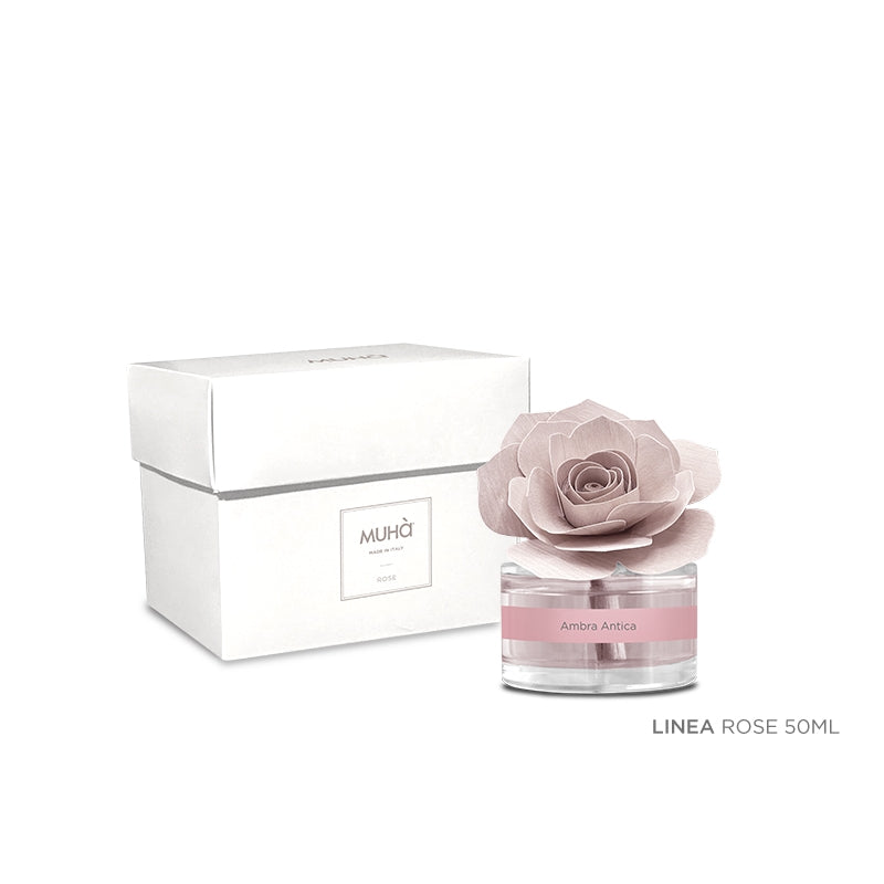 MUHÀ Rose Diffuser Ambra antica - Profumatore d&#39;ambiente con rosa - Vari formati