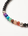 Mala Tibetana in Agata nera con Chakra - Collana Rosario