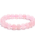 Bracciale Elastico in Quarzo Rosa 8mm - AMORE E RELAZIONI