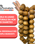 SAMSARA Japamala Oversize - 1 metro - in Legno 108 Grani | Mala Tibetano Tradizionale di grandi dimensioni per Preghiera e Protezione