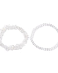 Set 2 Bracciali elastici in Cristallo di Rocca - Chiarezza mentale ed energia positiva