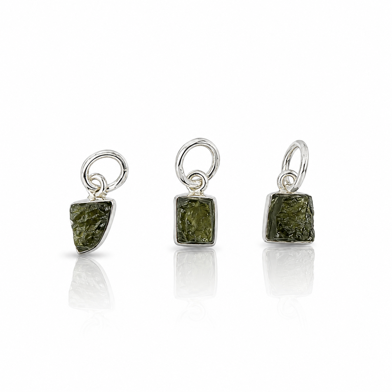 Ciondolo in Moldavite naturale in Argento 925 -  Cambiamento e trasformazione