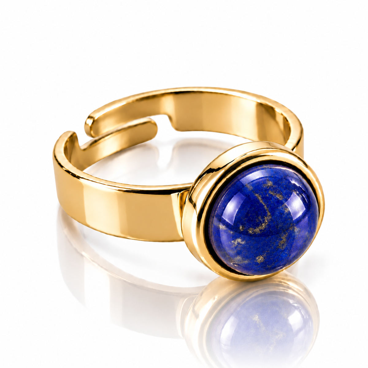 ANELLO MINIMAL LAPISLAZZULI - acciaio inossidabile regolabile