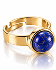 ANELLO MINIMAL LAPISLAZZULI - acciaio inossidabile regolabile