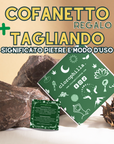 KIT "Trova la tua Pietra" - Set completo per test kinesiologico cristalloterapia | Confezione Regalo, Palo Santo, Adesivi e Guida