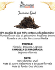 SAMSARA - Profumo Arabo solido Bakhoor con legno di Oud ultra Persistente | Profumo per Corpo, Capelli ed Indumenti - JASMINE OUD | 20g - Made in Dubai