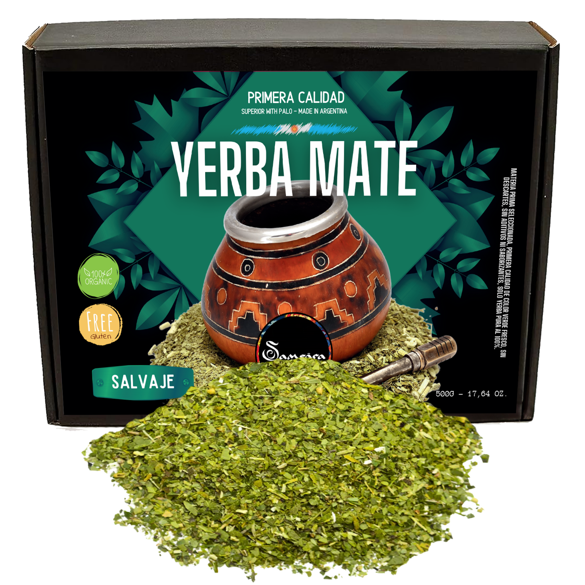 SAMSARA - Yerba Mate Artigianale senza Glutine, SALVAJE | Macina tradizionale senza Palo | Made in Argentina