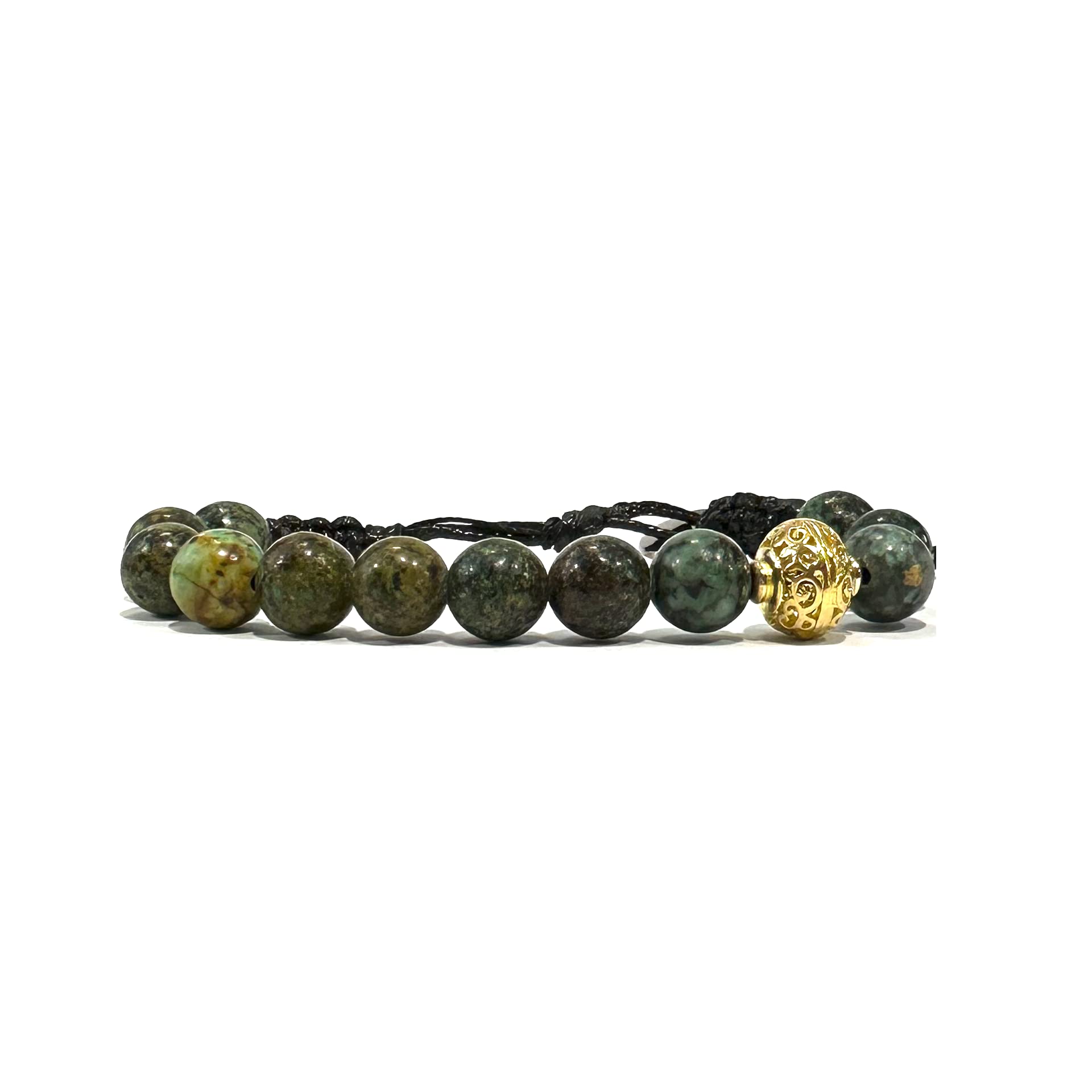 Samsara Bracciale Tibetano Buddista, lunghezza Regolabile, gioiello mistico Portafortuna - Filo in cotone cerato TURCHESE AFRICANO - SamsaraFragrances