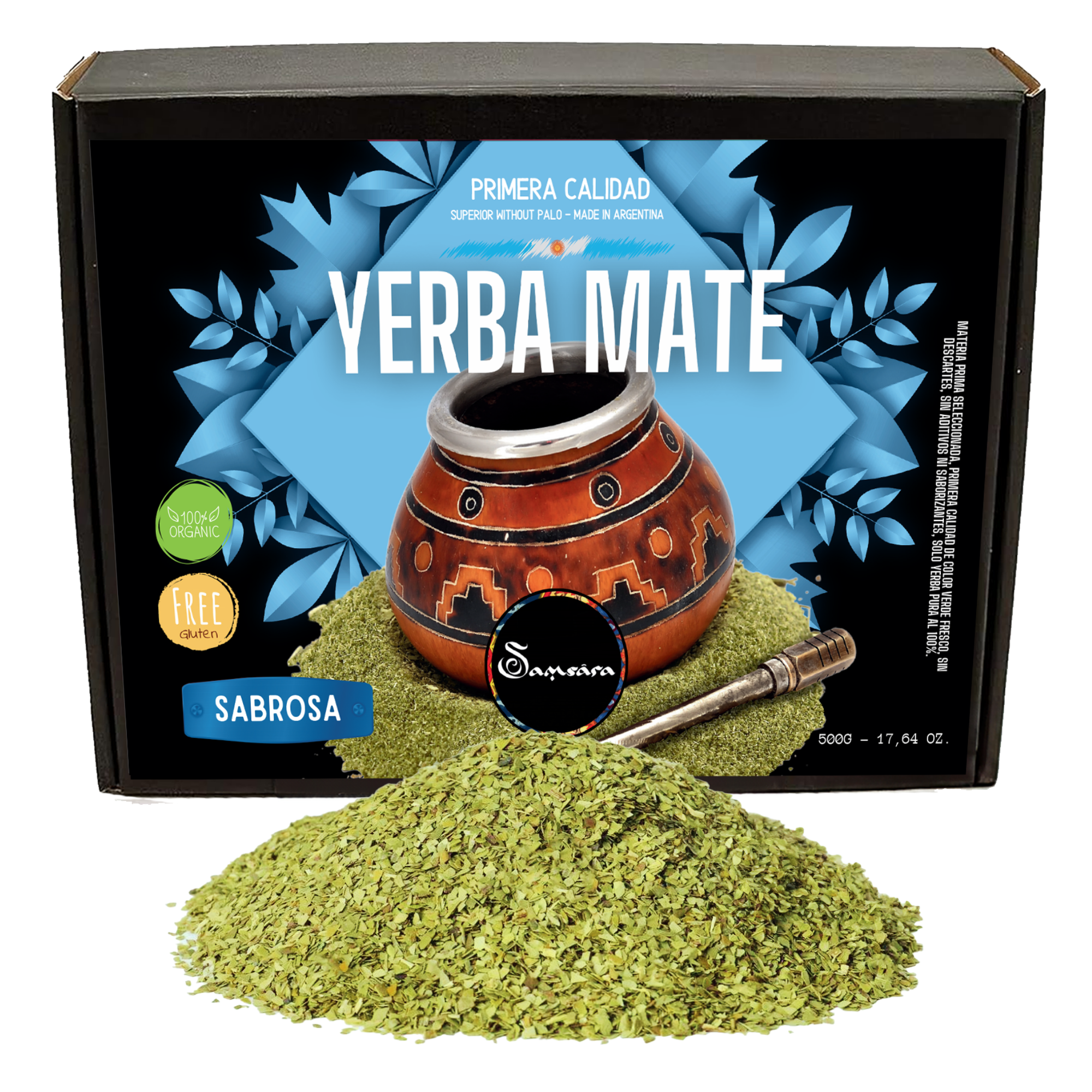 SAMSARA - Yerba Mate Artigianale senza Glutine, SABROSA | Macina tradizionale senza Palo | Made in Argentina