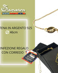 Samsara - Collana in Argento 925 con Ciondolo in Moldavite Certificata - Collana da Donna In Cristallo di Meteorite, Potenza Energetica - Confezione Regalo e Certificato Gemmologico