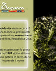 Samsara - Collana in Argento 925 con Ciondolo in Moldavite Certificata - Collana da Donna In Cristallo di Meteorite, Potenza Energetica - Confezione Regalo e Certificato Gemmologico