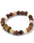 Mala Bodhi Multicolor wooden bracelet with prayer wheel