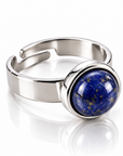ANELLO MINIMAL LAPISLAZZULI - acciaio inossidabile regolabile