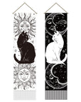 Stendardo da parete Gatto sole e luna - 116x33