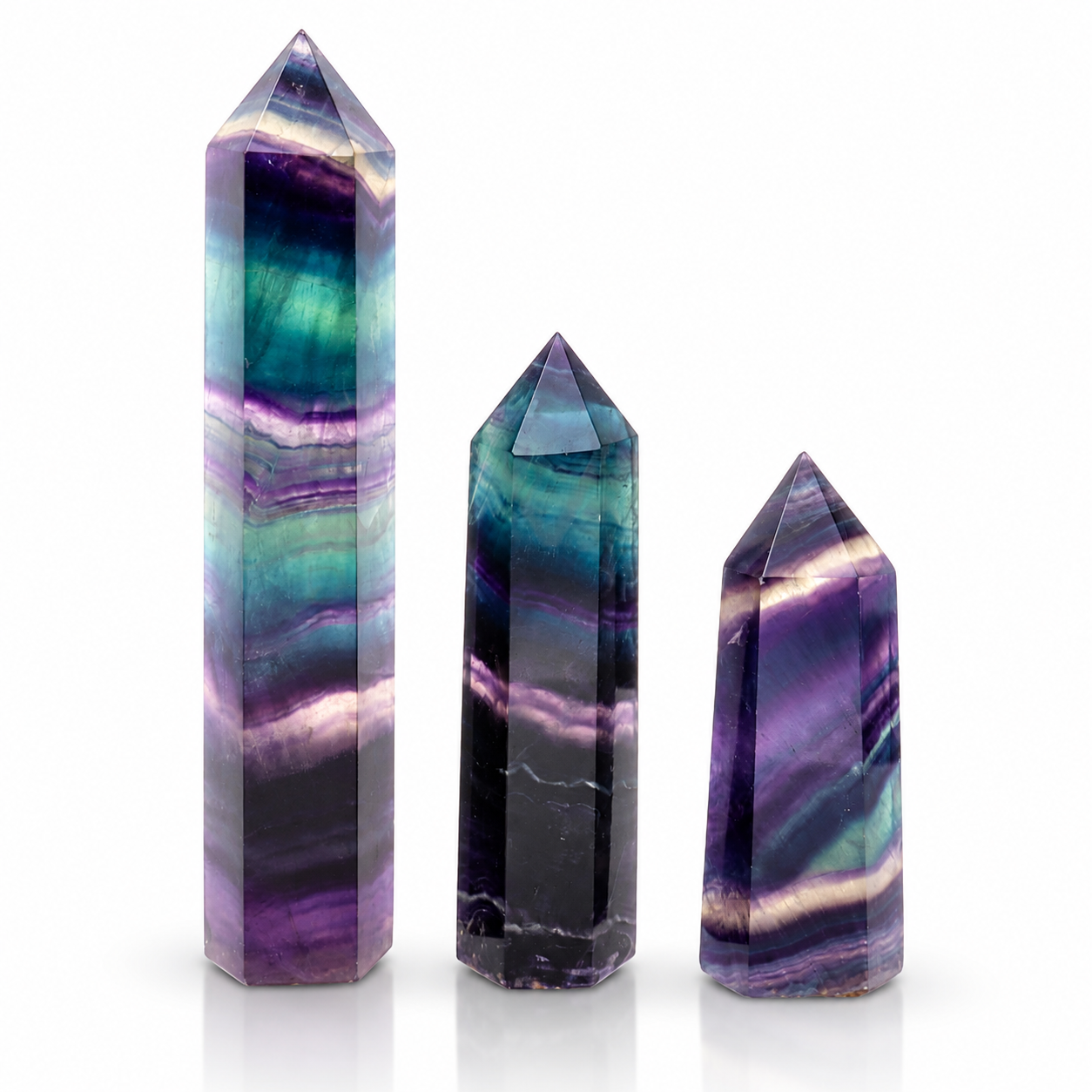 Punta di Fluorite Arcobaleno Lucidante e Riequilibrante