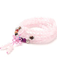 Mala Tibetana in pink quartz with chakra - Rosario necklace