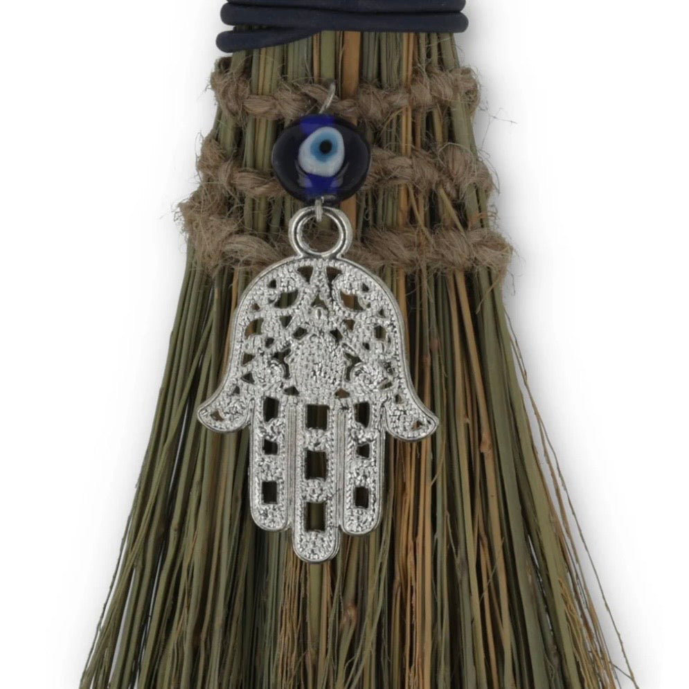 SCOPA DELLA STREGA - Occhio di Nazar e mano di Hamsa