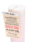 CANDELA ARTIGIANALE CON QUARZO ROSA - Amore