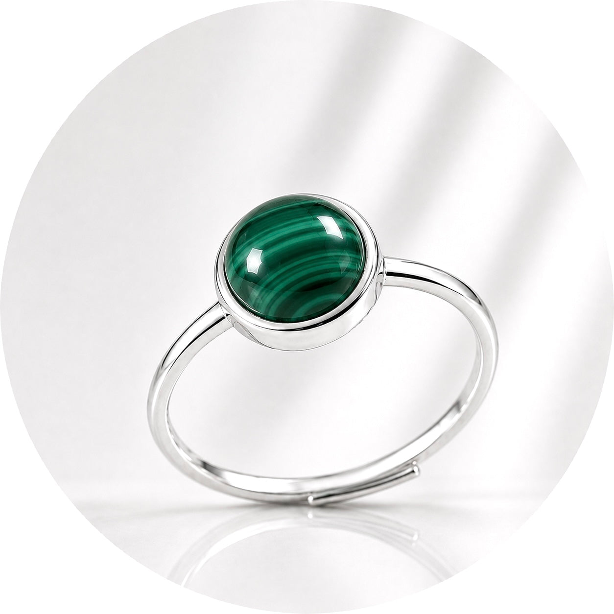 ANELLO CON MALACHITE IN ARGENTO 925 - Trasformazione e crescita personale