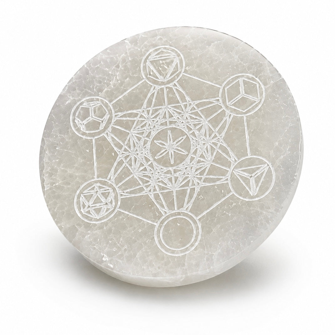 PIATTO IN SELENITE METATRON - Ricarica cristalli