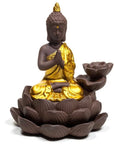 Bruciaincenso a cascata Buddha in ceramica per Incenso in coni - Portaincenso a fontana 12cm