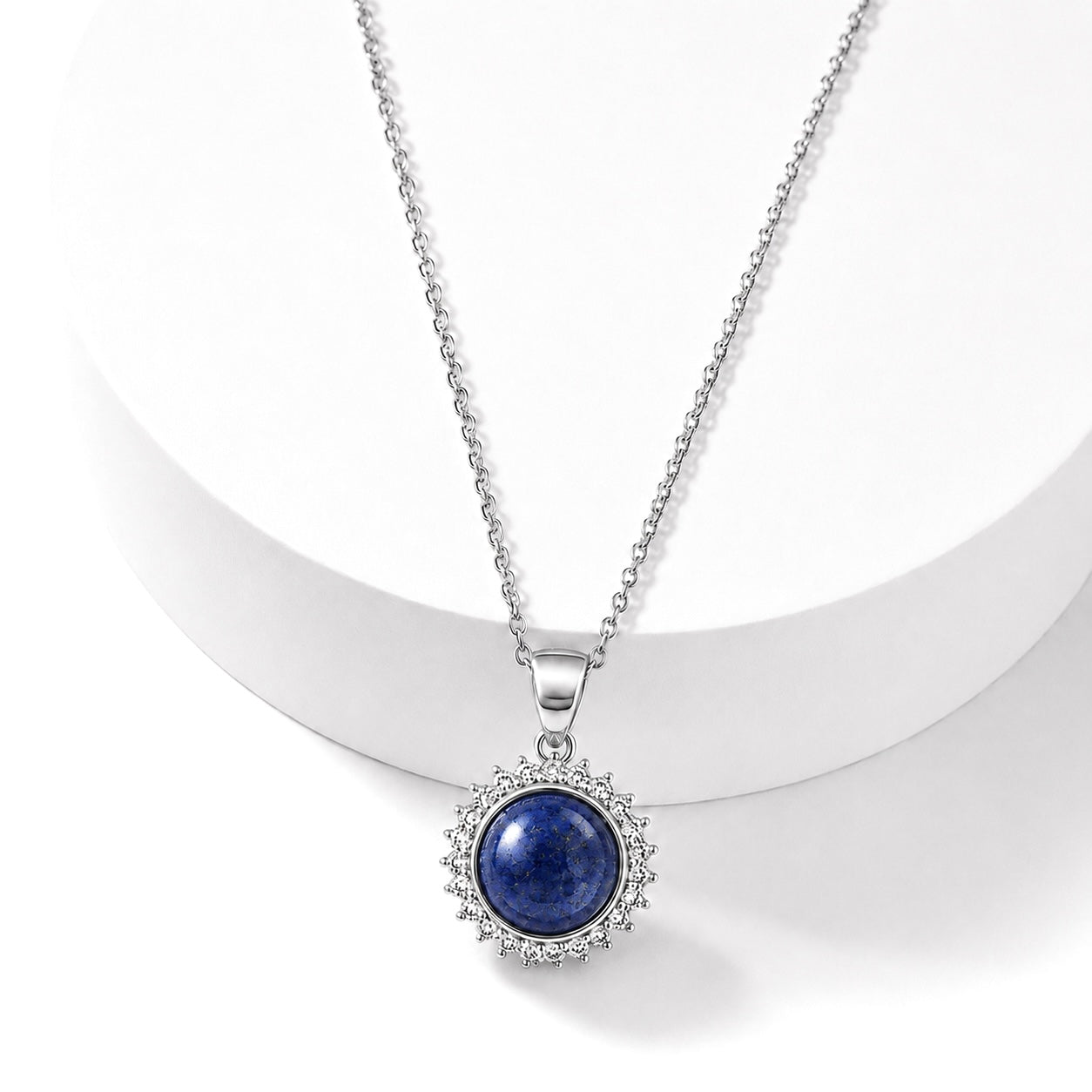 COLLANA CON LAPISLAZZULI E ZIRCONI IN ARGENTO 925  - Saggezza e intuizione
