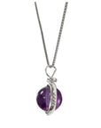 Collana con pendente a sfera in Ametista - Argento 925