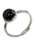 Anello con Tormalina nera in argento 925 - Regolabile