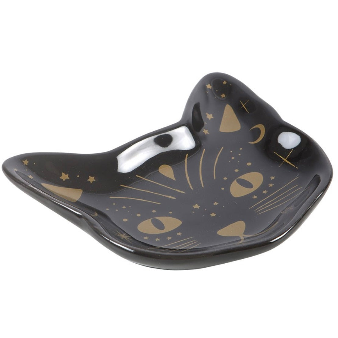 PIATTINO PORTAOGGETTI BLACK CAT MAGIC - Ceramica smaltata