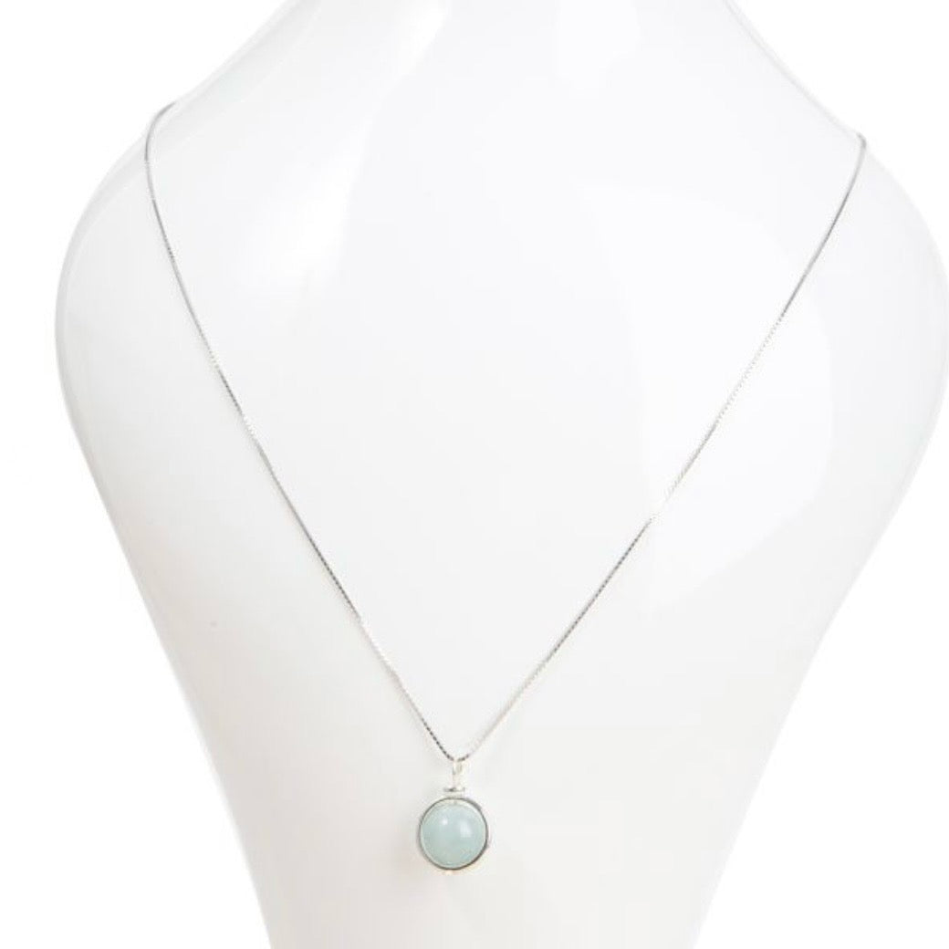 Collana con pendente a sfera in Acquamarina - Argento 925