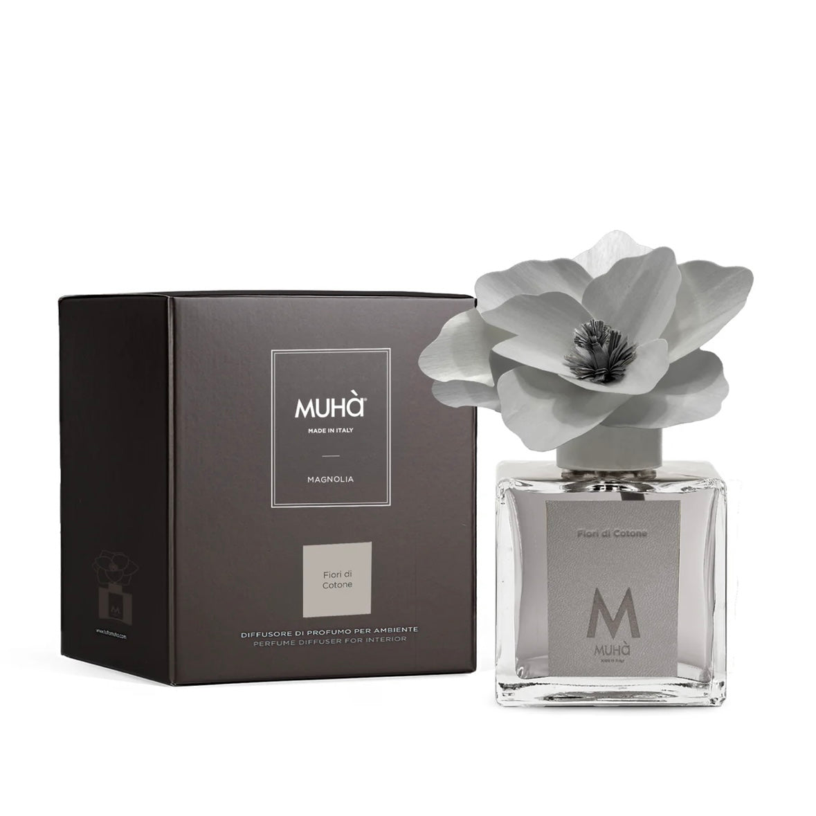 Cotone Diffuser Panel MUHÀ Magnolia Diffuser Fiori di cotone - Profumatore d'ambiente con ma ...